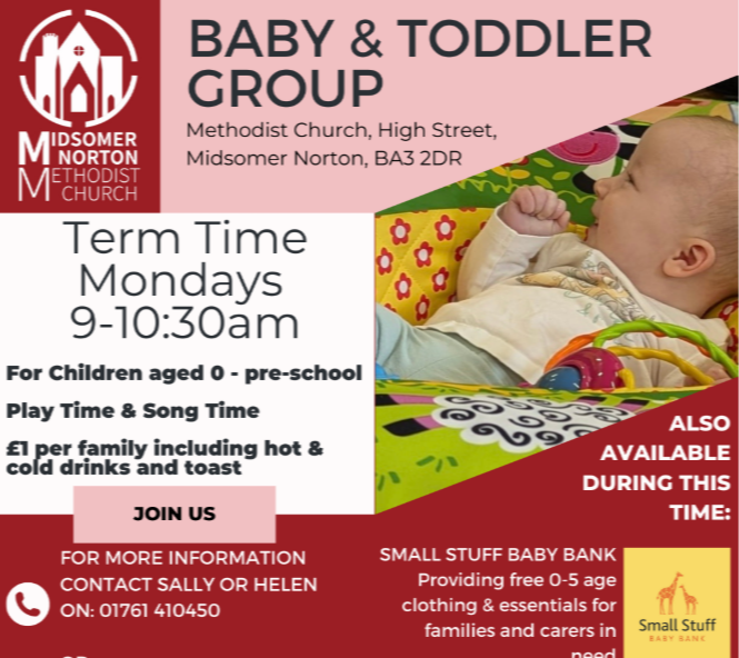 Baby & Toddler Group* Term Time Mondays 9-10.30am