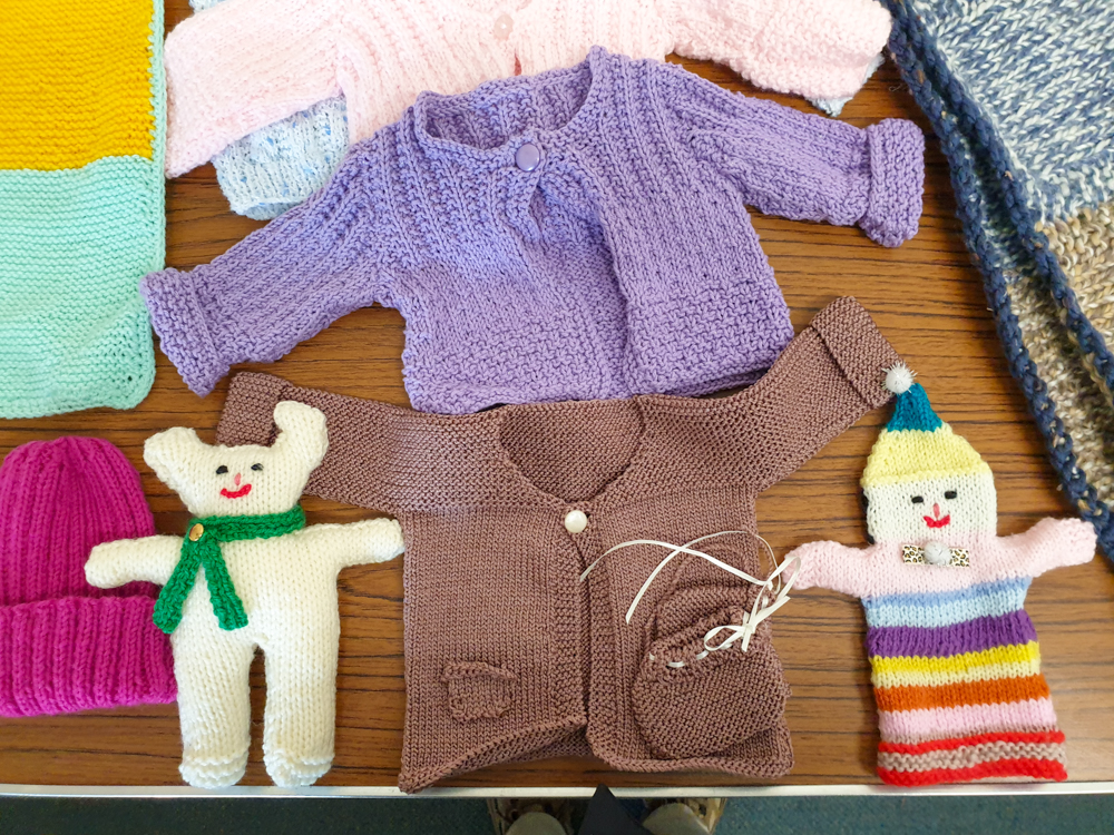 Examples of items knitted
